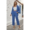 Kadın Uzun Kollu önü Açık Dokuma Ceket Ve Pantolon Ikili Takım