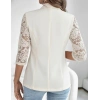 Kadın Uzun Kollu Truvakar Kol önden Düğmeli Cepli Dantelli Atlas Ceket