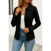 Kadın Uzun Kollu Yakalı önden Düğmeli Triko Ceket