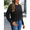 Kadın Uzun Kollu Yarı Balıkçı Yaka önü Nervürlü Viskon Iki Iplik Bluz