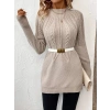 Kadın Uzun Kollu Yarı Balıkçı Yaka Triko Bluz