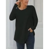 Kadın Uzun Kollu Yuvarlak Yaka Salaş Iki Iplik Bluz