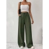 Kadın Yüksek Bel önden Bağlamalı Geniş Kesim Detaylı Uzun Pantolon