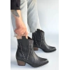 Matin Siyah Cilt Topuklu Bot