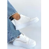 Natte Beyaz Cilt Bağcıklı Spor Ayakkabı