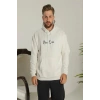 Oversize Üç İplik Şardonlu Kapüşonlu Sweatshirt – Beyaz “Other Lives” Ön Ve Arka Baskılı, Kanguru Cepli, Ribanalı Rahat Kışlık Model Beyaz