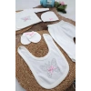 Sema Baby 5 Parça Hastane Çıkışı Zıbın Seti 0-3 Ay - Pink Butterfly