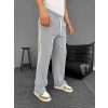 Su Yolu Çizgili Cepli Pantalon - Gri