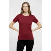 T-Shirt Bisiklet Yaka Slim Fit Likralı Tişört Günlük Basic Body - Bordo