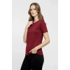 T-Shirt Bisiklet Yaka Slim Fit Likralı Tişört Günlük Basic Body - Bordo