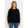 Üç İplik Düz Bisiklet Yaka SweatShirt  - Siyah