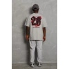 ERKEK Oversize Baskılı Bisiklet Yaka T-Shirt - Gri