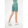 Yüksek Bel Biker Sporcu Şort - Mint Yeşil