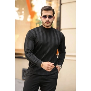 Erkek Yarım Balıkçı Yaka Kabartma Desenli Triko