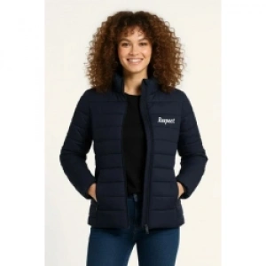 Mikro Su İtici Kapitone Baskılı Astarlı Fermuarlı Bomber Mont - Lacivert