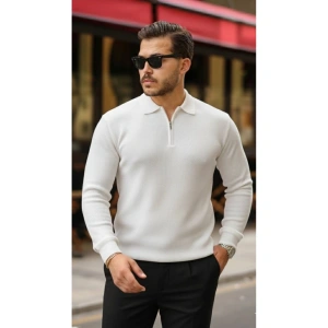 Erkek Selanik örme Yakalı Uzun Kollu Triko