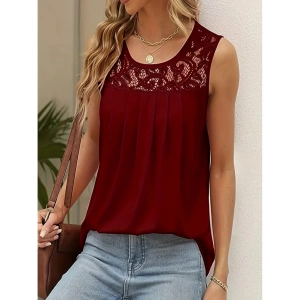 Kadın Askılı Yuvarlak Yaka Dantel Detaylı Viskon Bluz