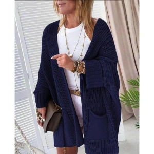 Oversize Kalıp Cepli Salaş Triko Hırka Laci