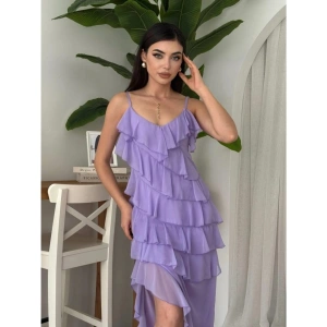 Ples Yırtmaç Detaylı Elbise