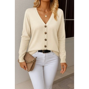 Kasın Uzun Kollu önü Düğmeli Kısa Hırka