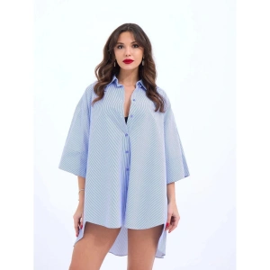 4328 GÖMLEK-MAVİ BEYAZ ÇİZGİLİ