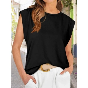 Kadın Kısa Kollu Bisiklet Yaka Viskon Bluz