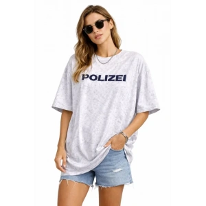 Asit Yıkamalı Oversize Tişört ön Ve Arkası Baskılı %100 Pamuk Street Style T-Shirt - Beyaz