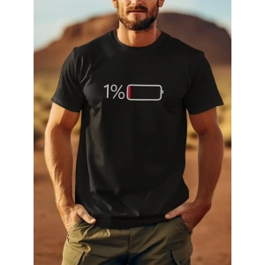 Baskılı Oversize Bisiklet Yaka T-shirt - Siyah