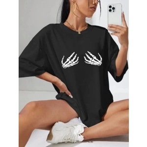 Baskılı T-shirt - Siyah