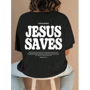 Baskılı T-shirt - Siyah