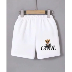 Beli Lastikli Baskılı Mini Şort - Beyaz