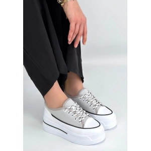 Dalen Gri Keten Bağcıklı Spor Ayakkabı