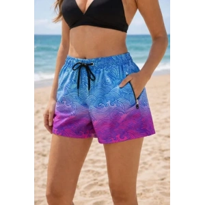 Deniz Şortu Fermuarlı Cepli File Astarlı Hızlı Kuruyan Premium - Çok Renkli