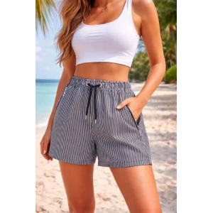 Deniz Şortu Fermuarlı Cepli File Astarlı Hızlı Kuruyan Premium - Siyah