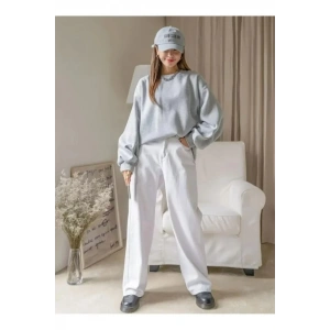 Düz Bisiklet Yaka Sweat - Gri