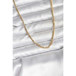 Erb 14K Gold Renk Kaplama Topçuk Zincirli Model CM Kadın Kolye