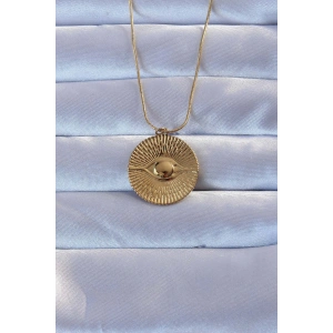 Erb 316L Altın Renk İşlemeli Göz Kolye