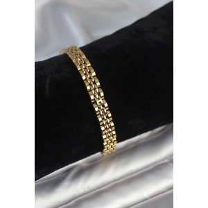 Erb 316L Çelik 7 Mm Kalınlıkta Gold Renkli Erkek Bileklik
