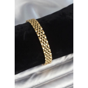 Erb 316L Çelik 9 Mm Kalınlıkta Gold Renkli Erkek Bileklik