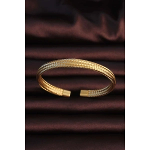 Erb 316L Çelik Altın Renk Hasır Görünüm Erkek Bileklik