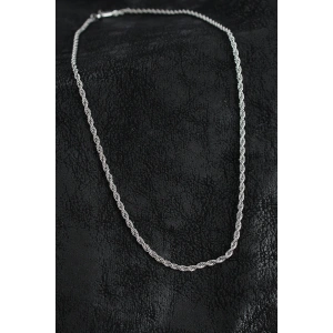 Erb 316L Çelik Burgu Zincir Model Gümüş Renk Erkek Kolye