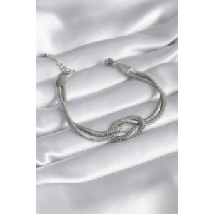 Erb 316L Çelik Çelik Gold Renk İtalyan Zincir Düğüm Model Kadın Bileklik