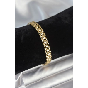 Erb 316L Çelik Gold Renk 7 Mm Kalınlık Erkek Bileklik