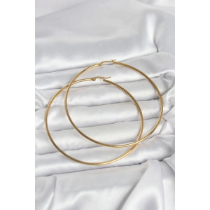 Erb 316L Çelik Gold Renk 80 Mm Kadın Halka Küpe