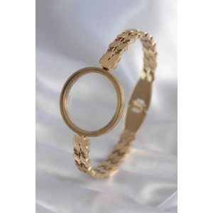 Erb 316L Çelik Gold Renk Arpa İşleme Açılabilir Fanus Model Kadın Kelepçe