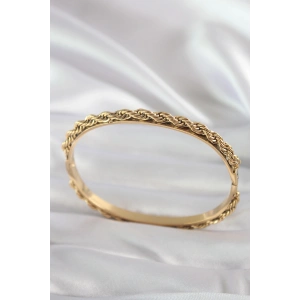 Erb 316L Çelik Gold Renk Burgu Zincir Model Kadın Kelepçe