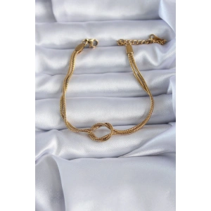 Erb 316L Çelik Gold Renk Düğüm Model Kadın Bileklik