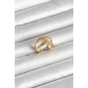 Erb 316L Çelik Gold Renk Düğüm Model Kadın Yüzük