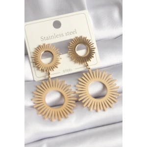 Erb 316L Çelik Gold Renk Güneş Model Kadın Küpe
