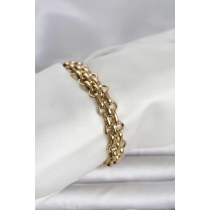 Erb 316L Çelik Gold Renk Hasır Zincir Model Kadın Bileklik
